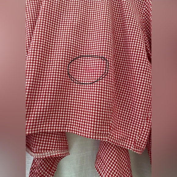 Maison Cleo Julie blouse red gingham top *small blemish* - Picture 4 of 16